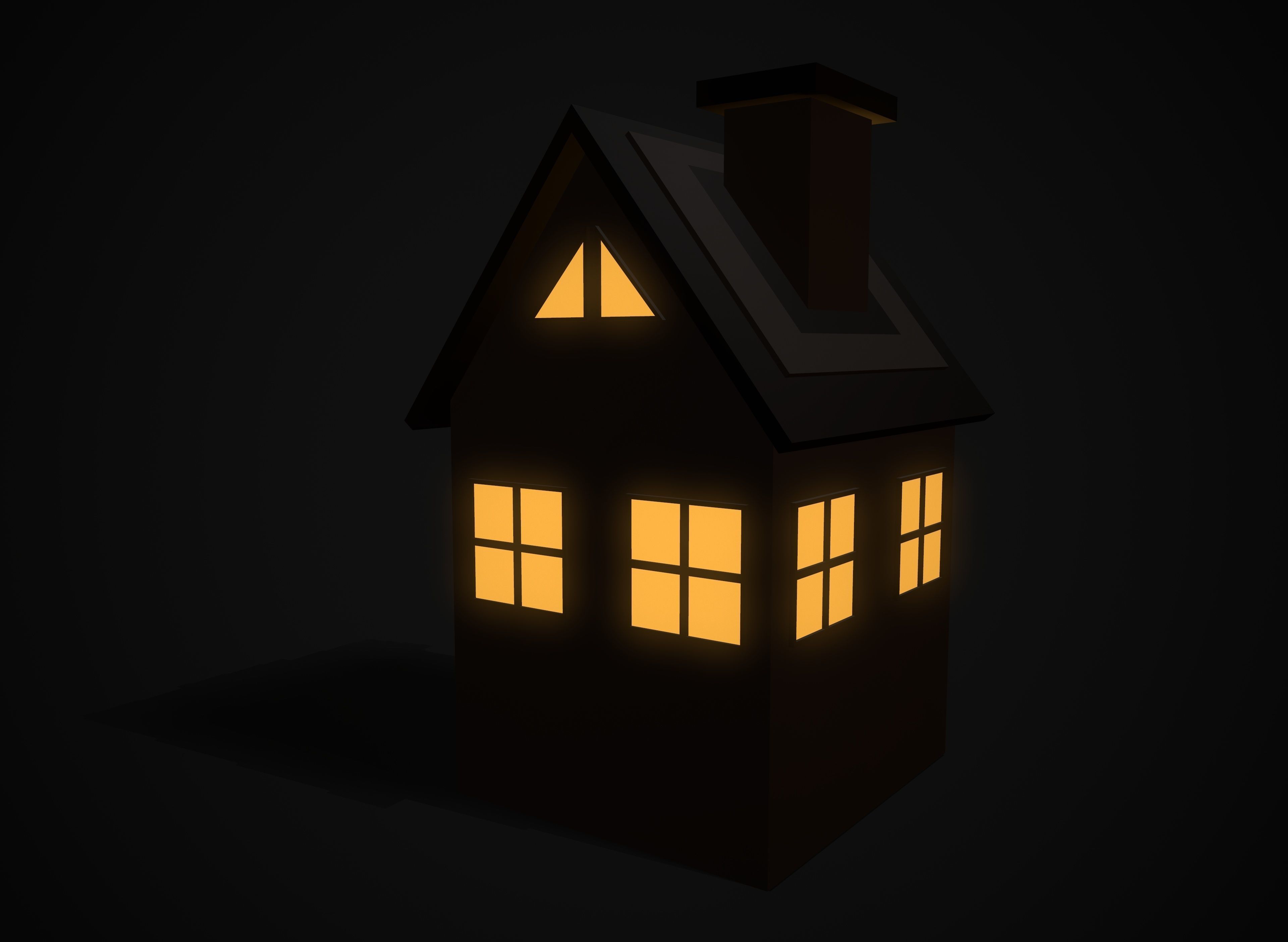 Christmas village houses Low-poly 3D model_20