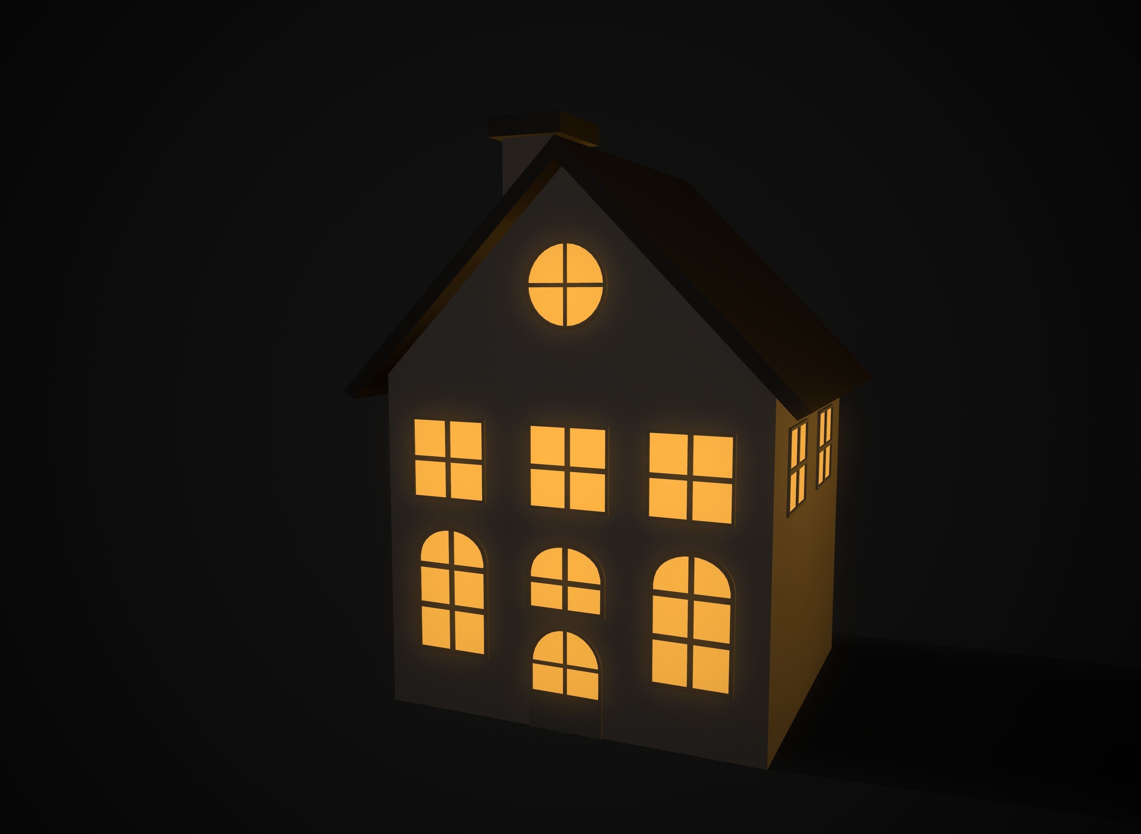 Christmas village houses Low-poly 3D model_14