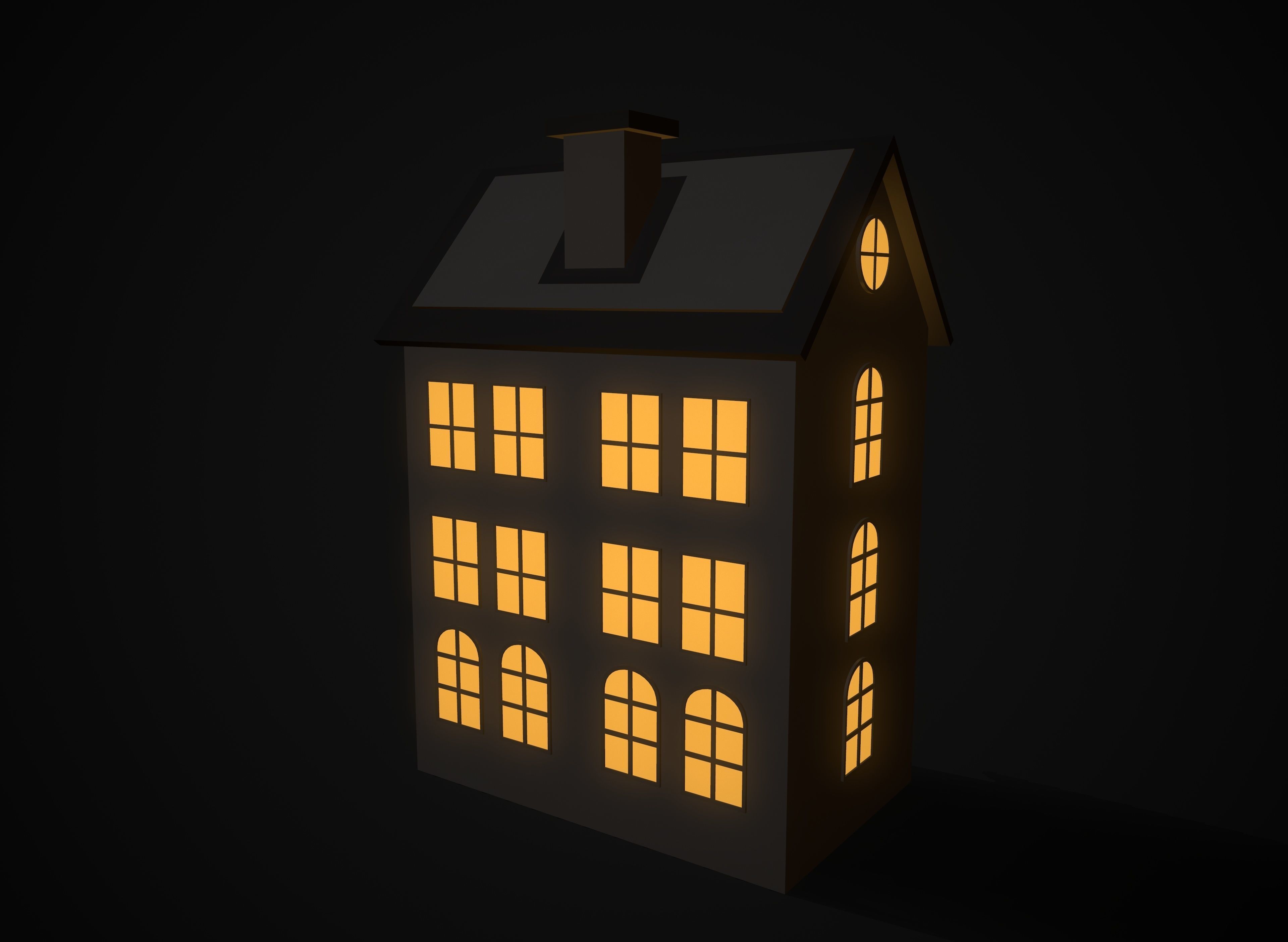 Christmas village houses Low-poly 3D model_23