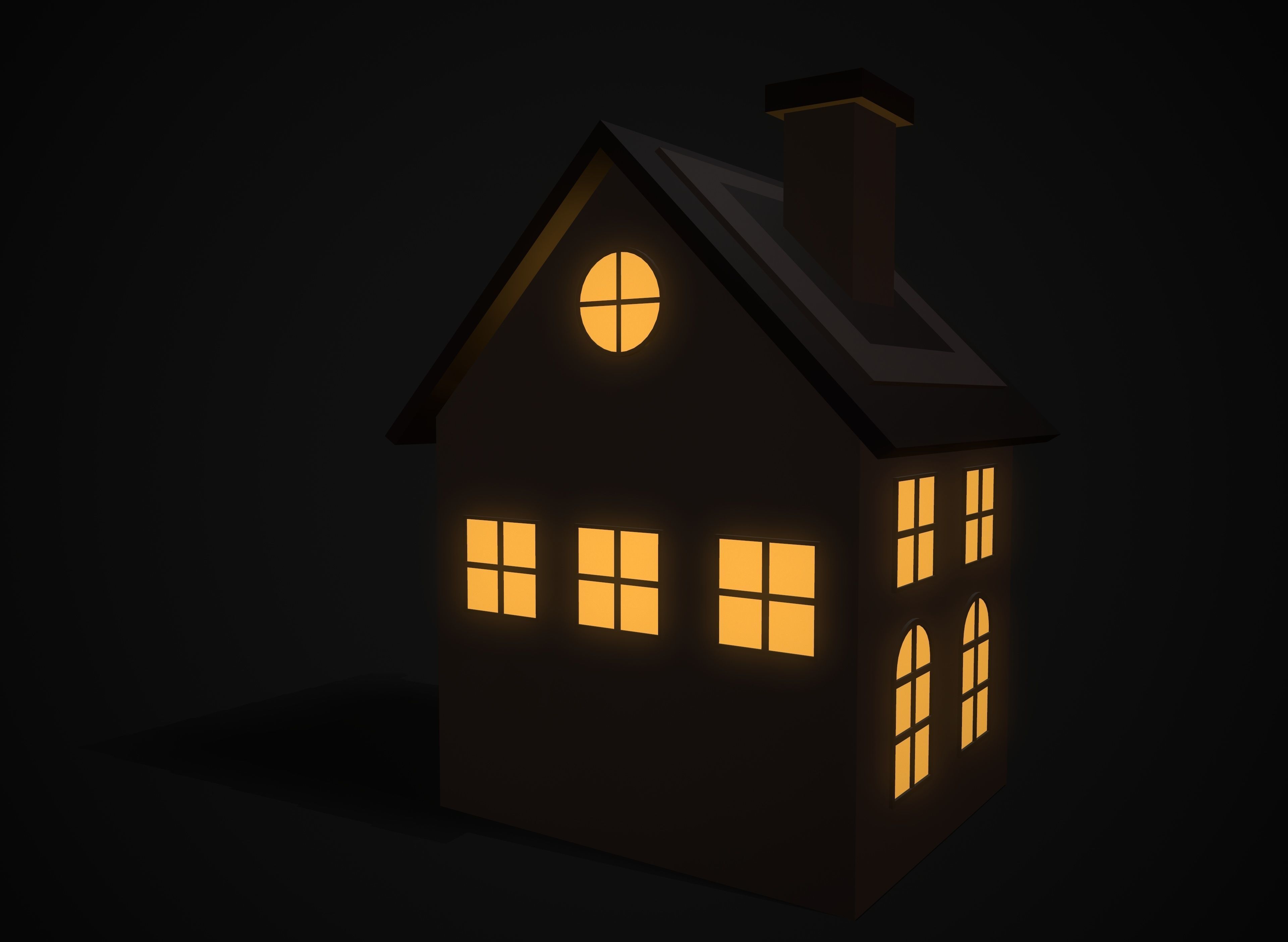 Christmas village houses Low-poly 3D model_17