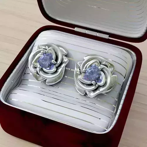 Flower earrings Free 3D print model