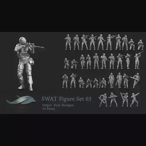 SWAT Figure Set 03 3D print model
