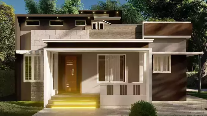 Two storeyed building 3D model 3D model
