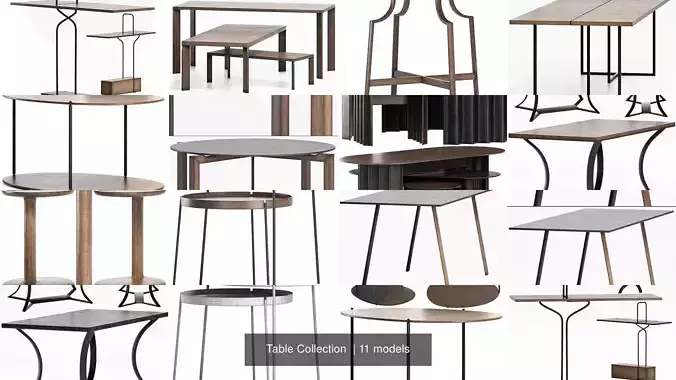 Table Collection round dining with wooden legs 
