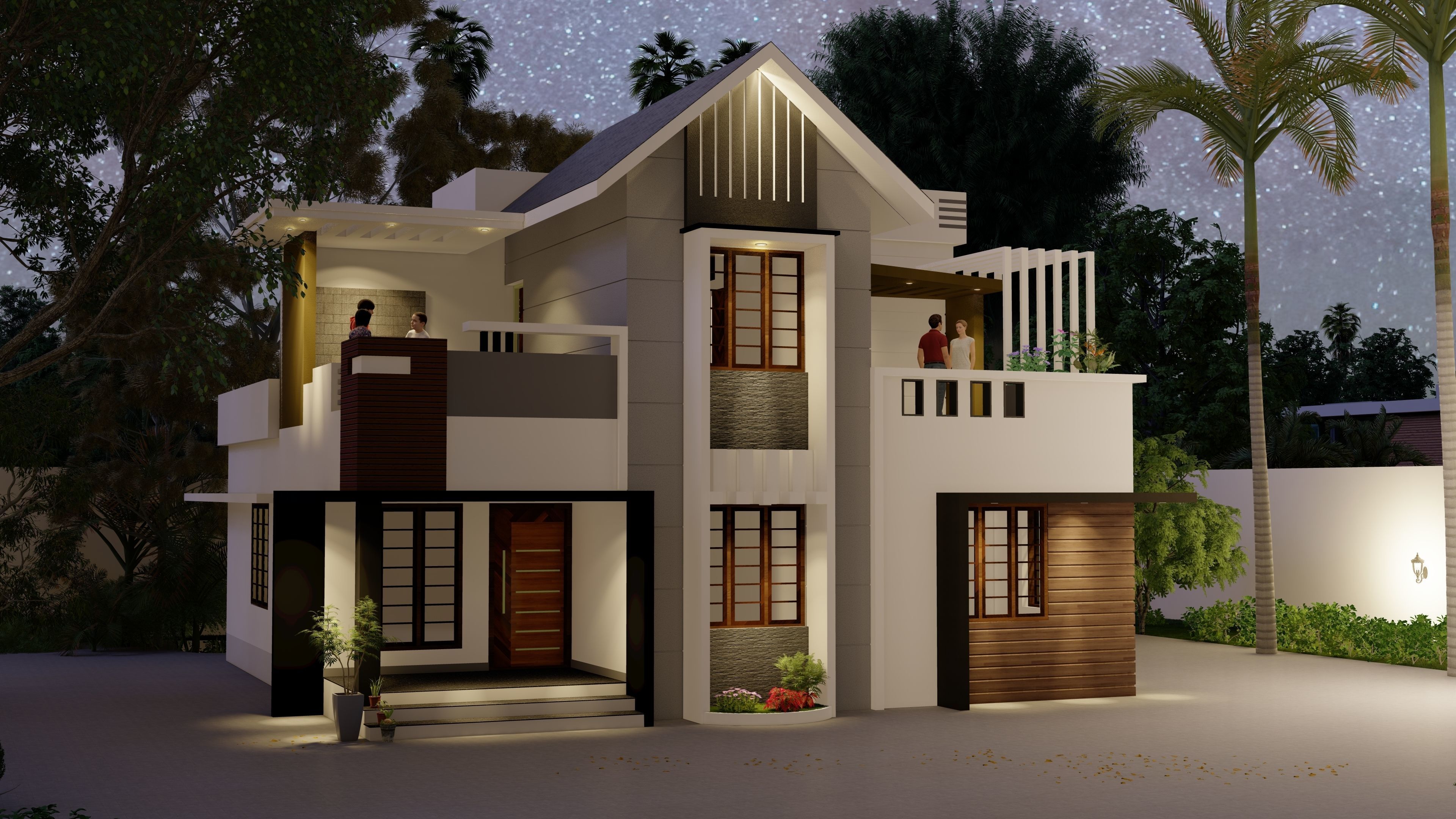 Two storeyed building 3D model 3D model_1