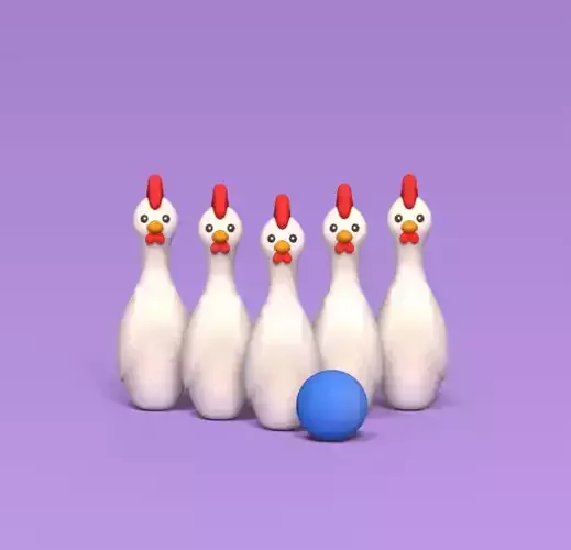 Chicken Bowling 3D print model