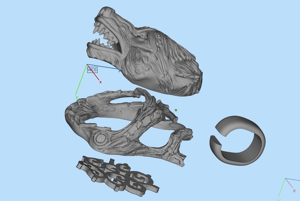 pendant wolf 3D print model_57