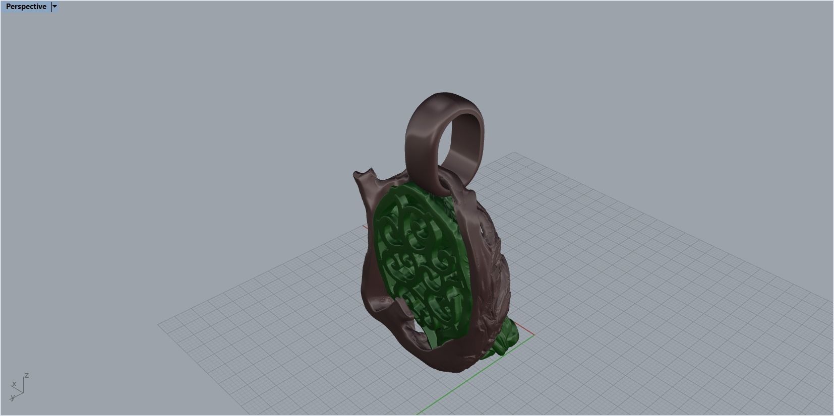 pendant wolf 3D print model_38