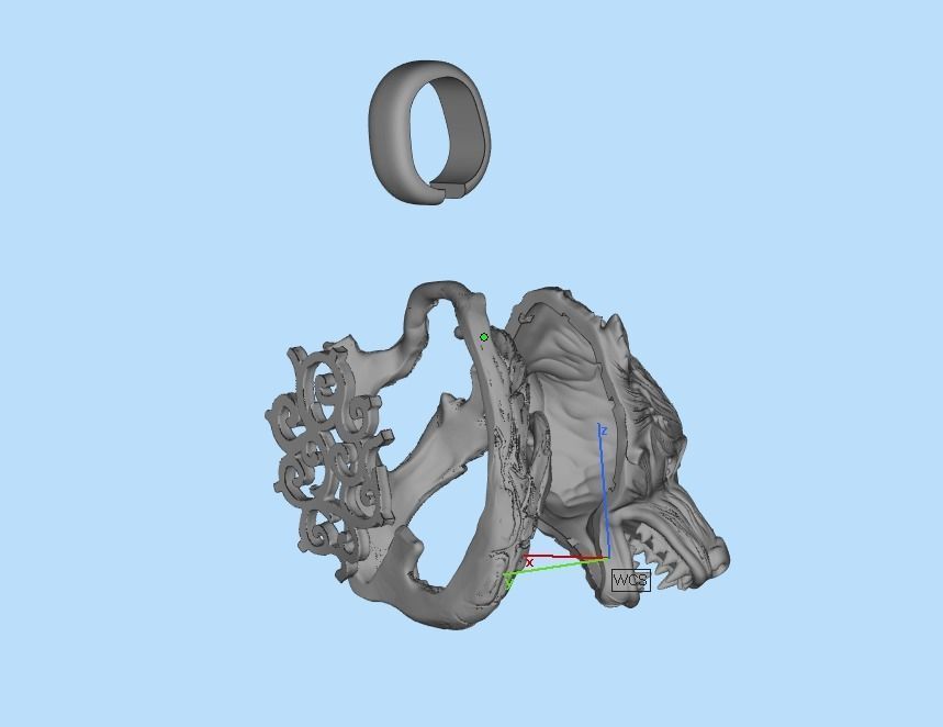 pendant wolf 3D print model_53