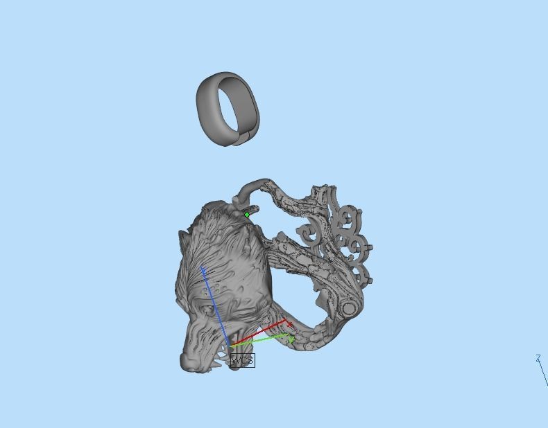 pendant wolf 3D print model_50