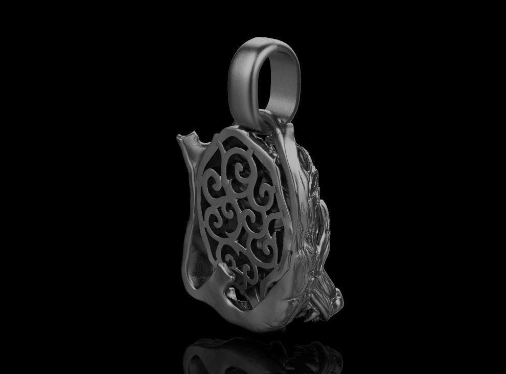 pendant wolf 3D print model_28