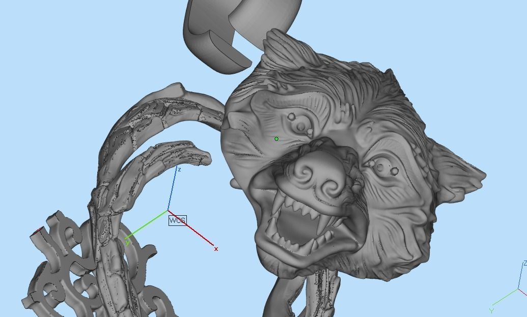 pendant wolf 3D print model_55