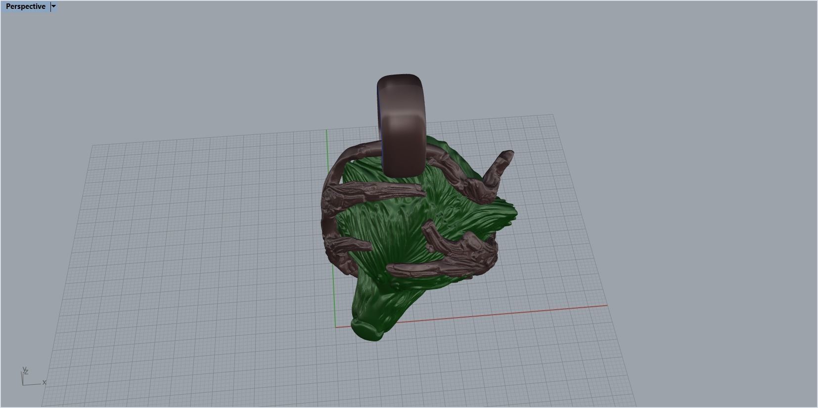 pendant wolf 3D print model_39
