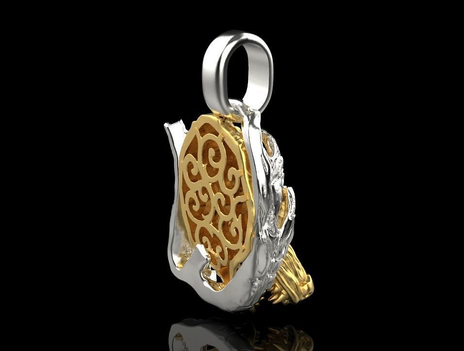 pendant wolf 3D print model_16