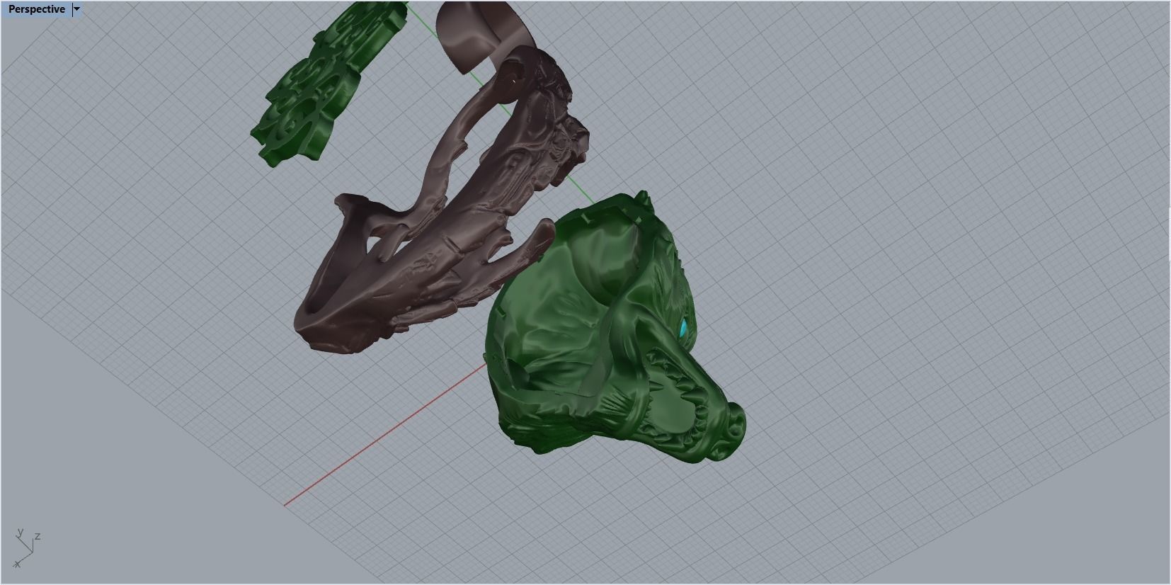 pendant wolf 3D print model_48