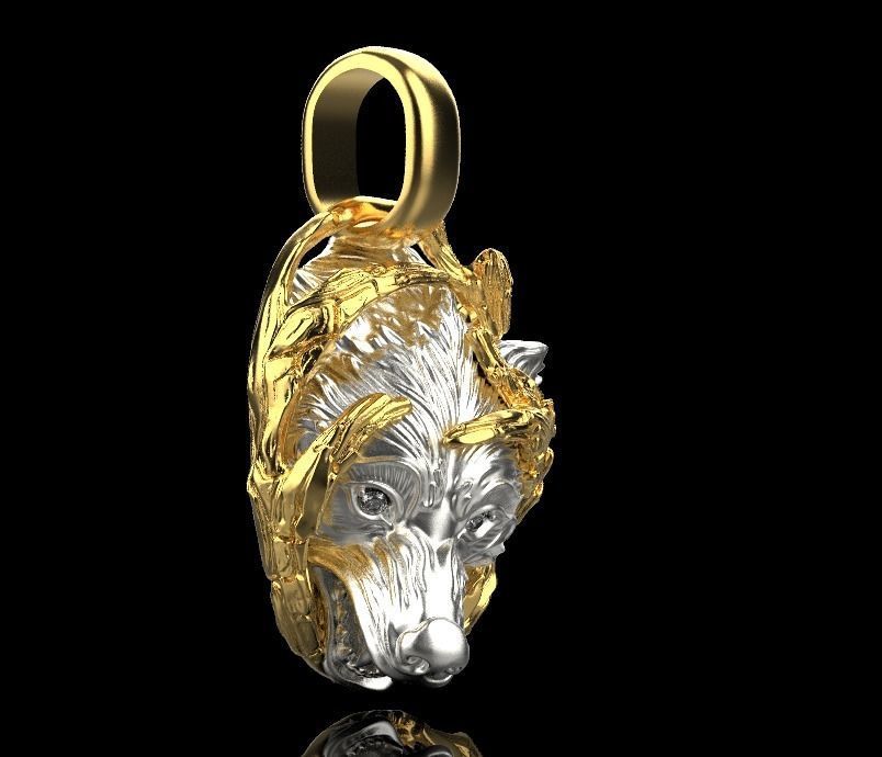 pendant wolf 3D print model_10