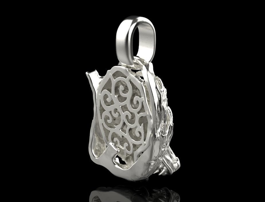 pendant wolf 3D print model_20