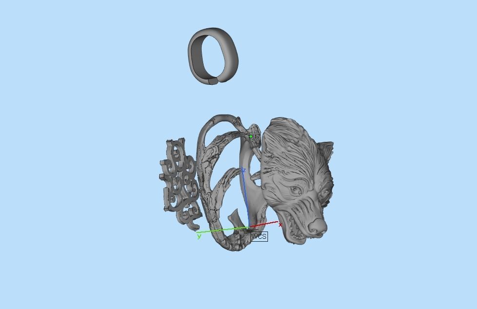 pendant wolf 3D print model_62