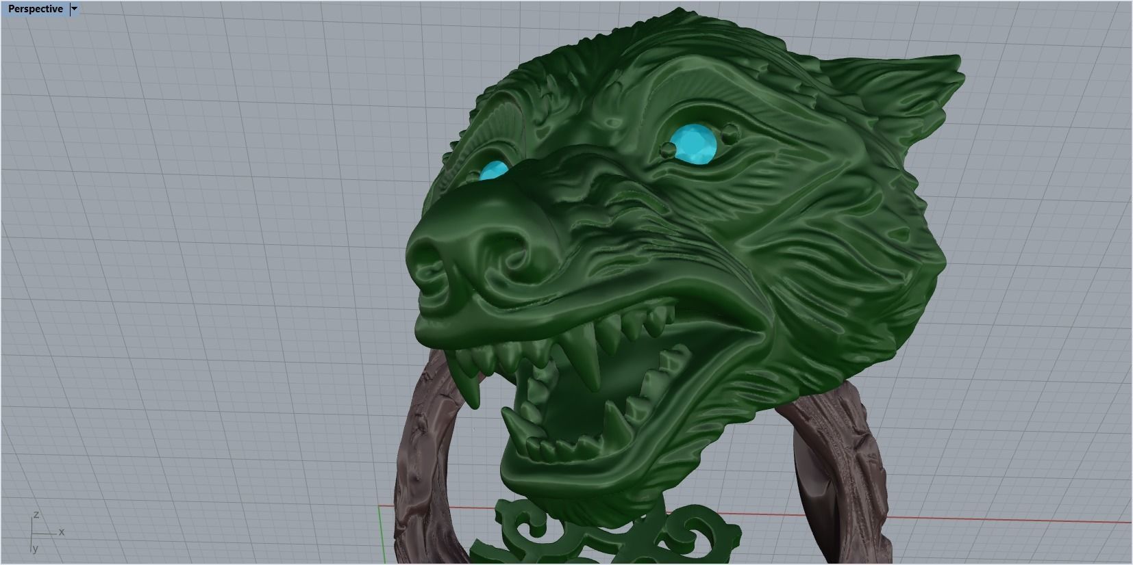 pendant wolf 3D print model_43