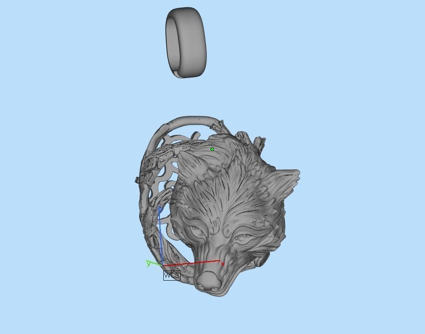 pendant wolf 3D print model_49