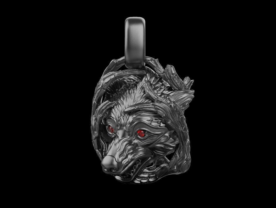 pendant wolf 3D print model_26