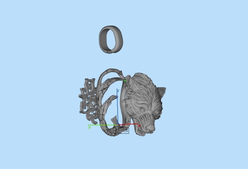 pendant wolf 3D print model_54