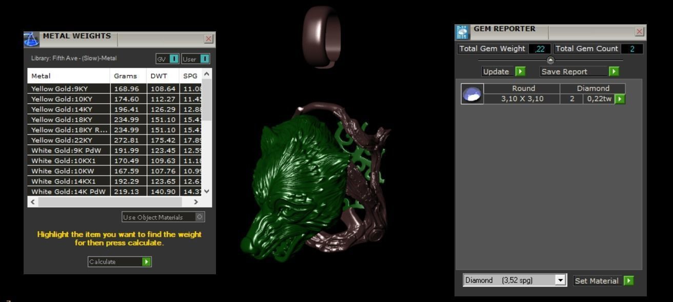 pendant wolf 3D print model_40