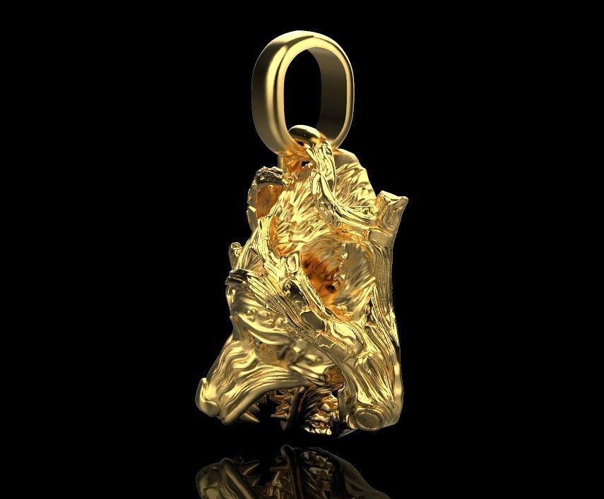 pendant wolf 3D print model_6