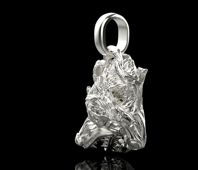 pendant wolf 3D print model_21
