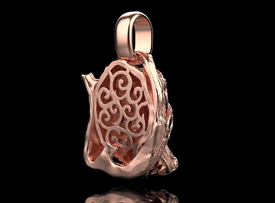 pendant wolf 3D print model_25