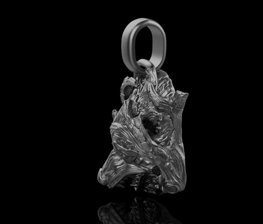 pendant wolf 3D print model_29