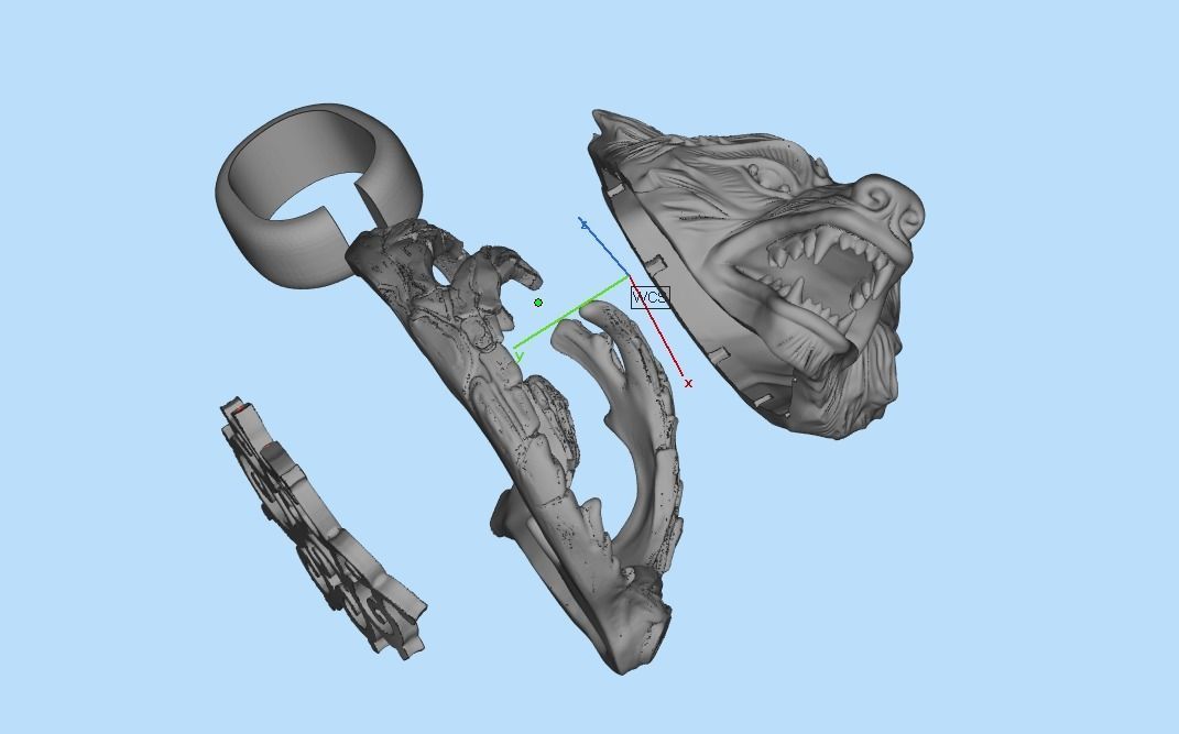 pendant wolf 3D print model_56