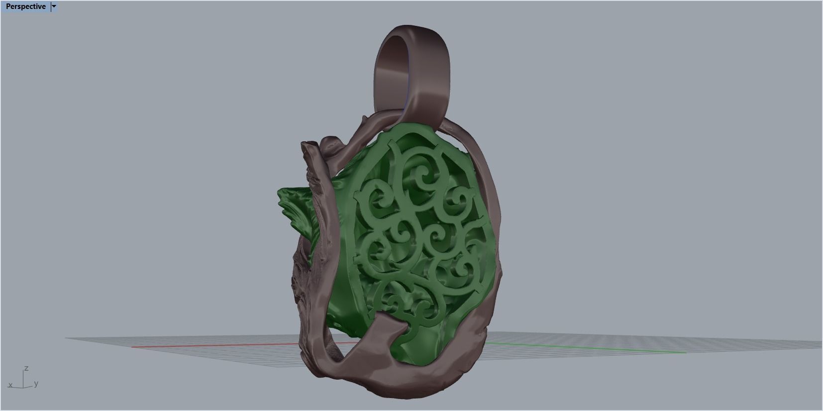 pendant wolf 3D print model_37