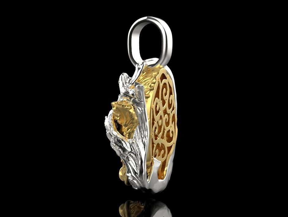 pendant wolf 3D print model_17