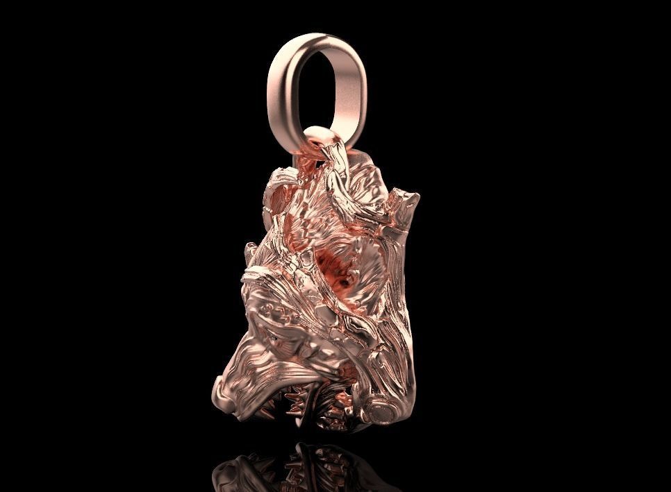 pendant wolf 3D print model_22