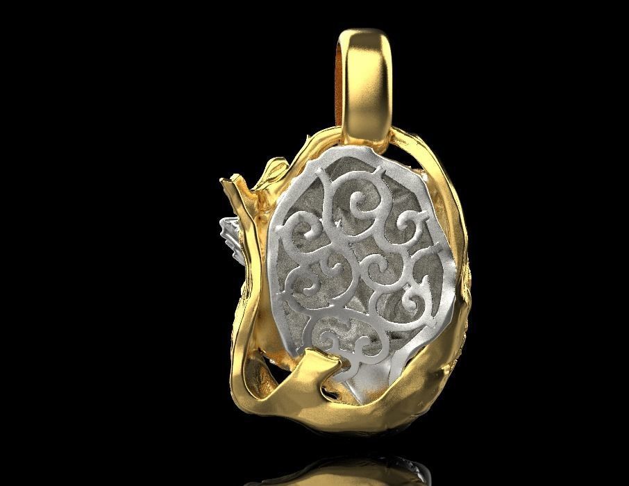 pendant wolf 3D print model_12