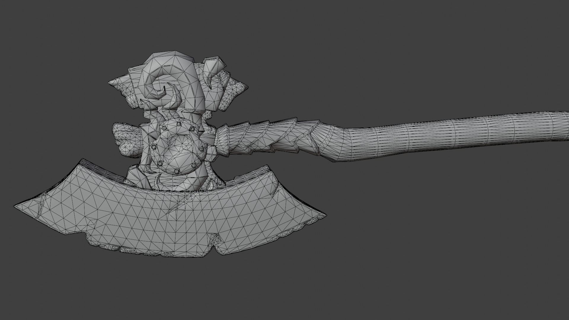 Stylized Viking battle ax PBR low poly game ready Low-poly 3D model_9