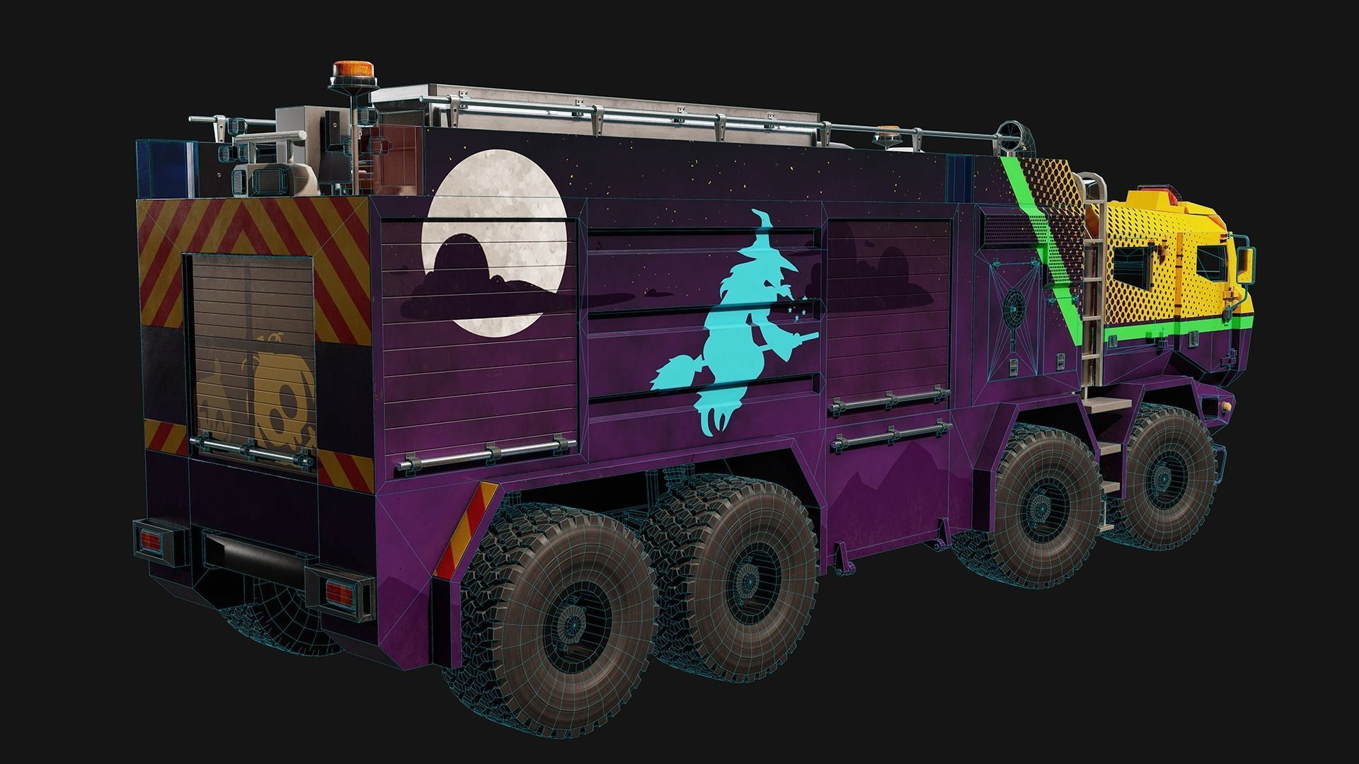 Fire Truck Low-poly 3D model_20