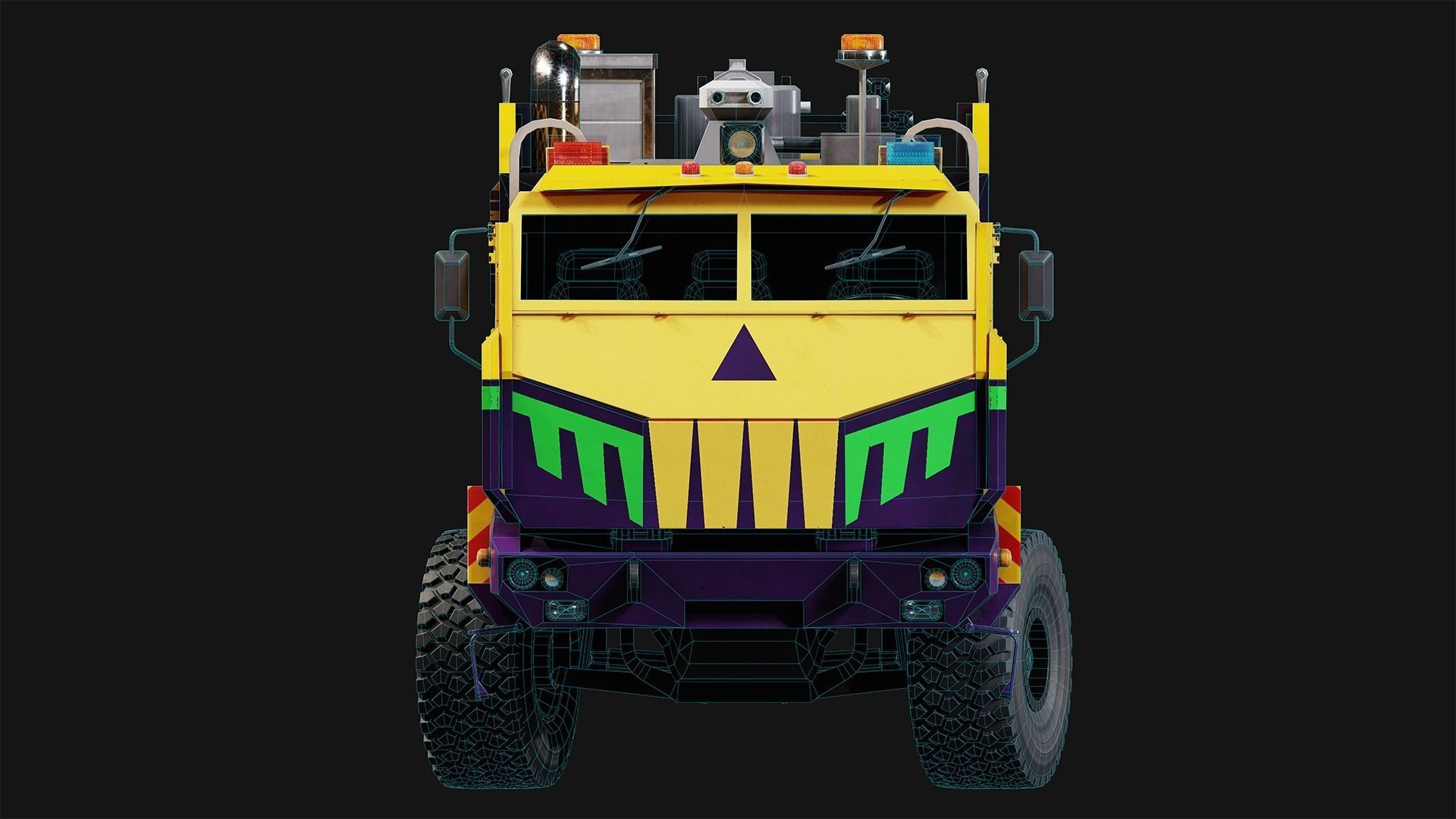 Fire Truck Low-poly 3D model_21