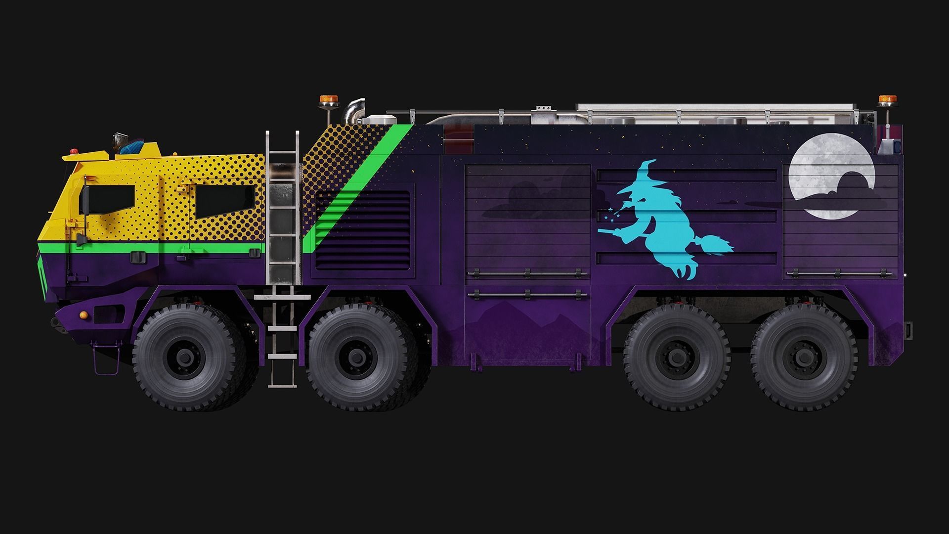 Fire Truck Low-poly 3D model_12