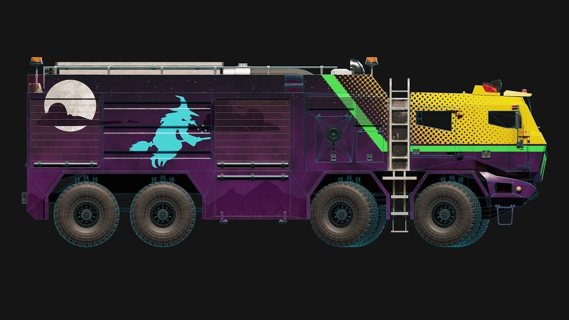 Fire Truck Low-poly 3D model_18