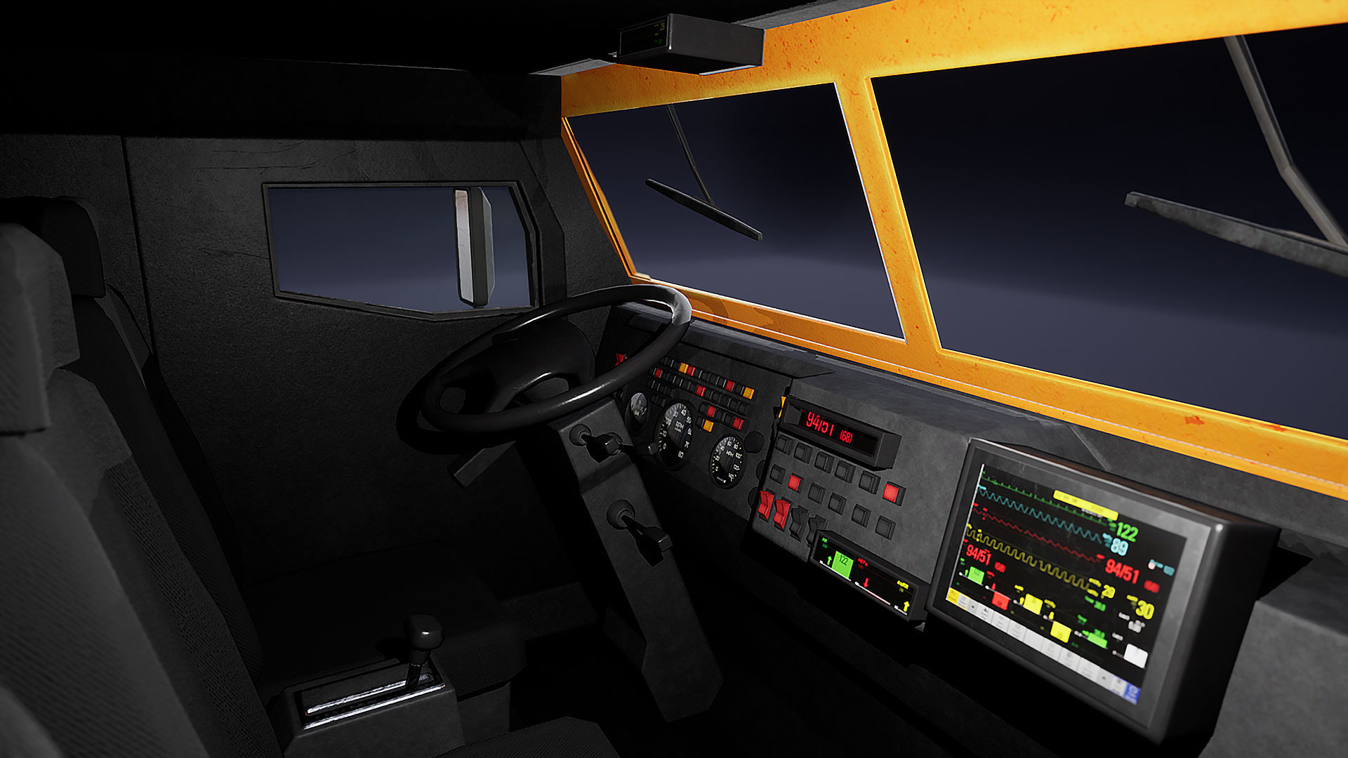 Fire Truck Low-poly 3D model_11