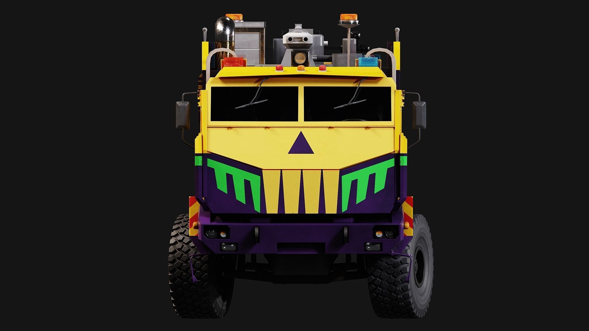 Fire Truck Low-poly 3D model_2