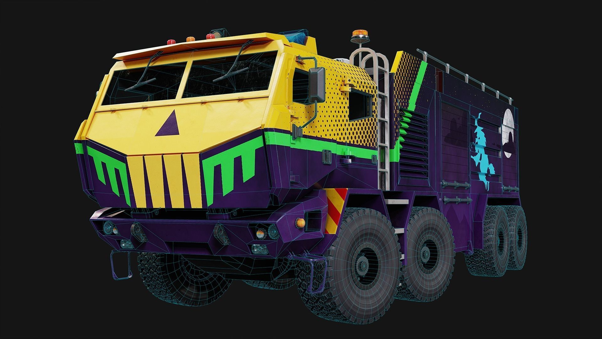 Fire Truck Low-poly 3D model_15