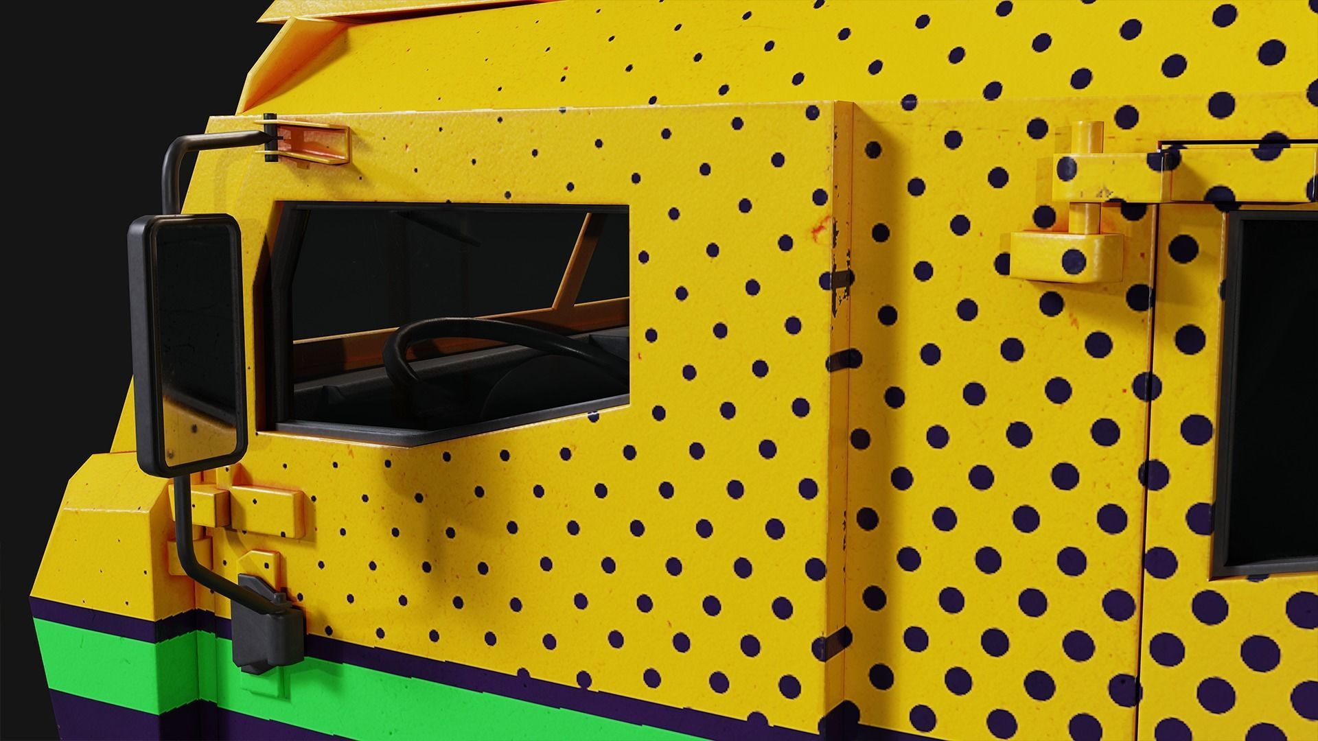 Fire Truck Low-poly 3D model_5