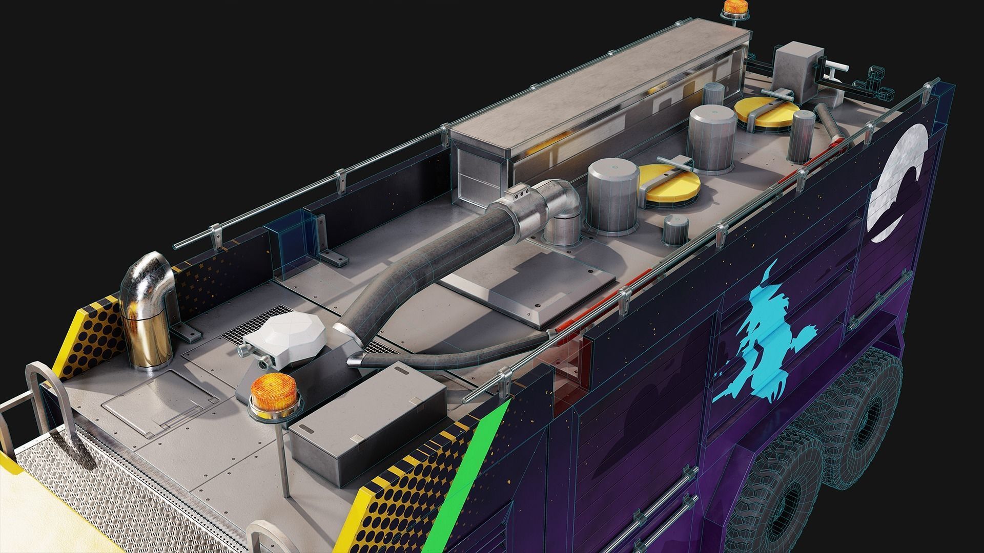 Fire Truck Low-poly 3D model_17