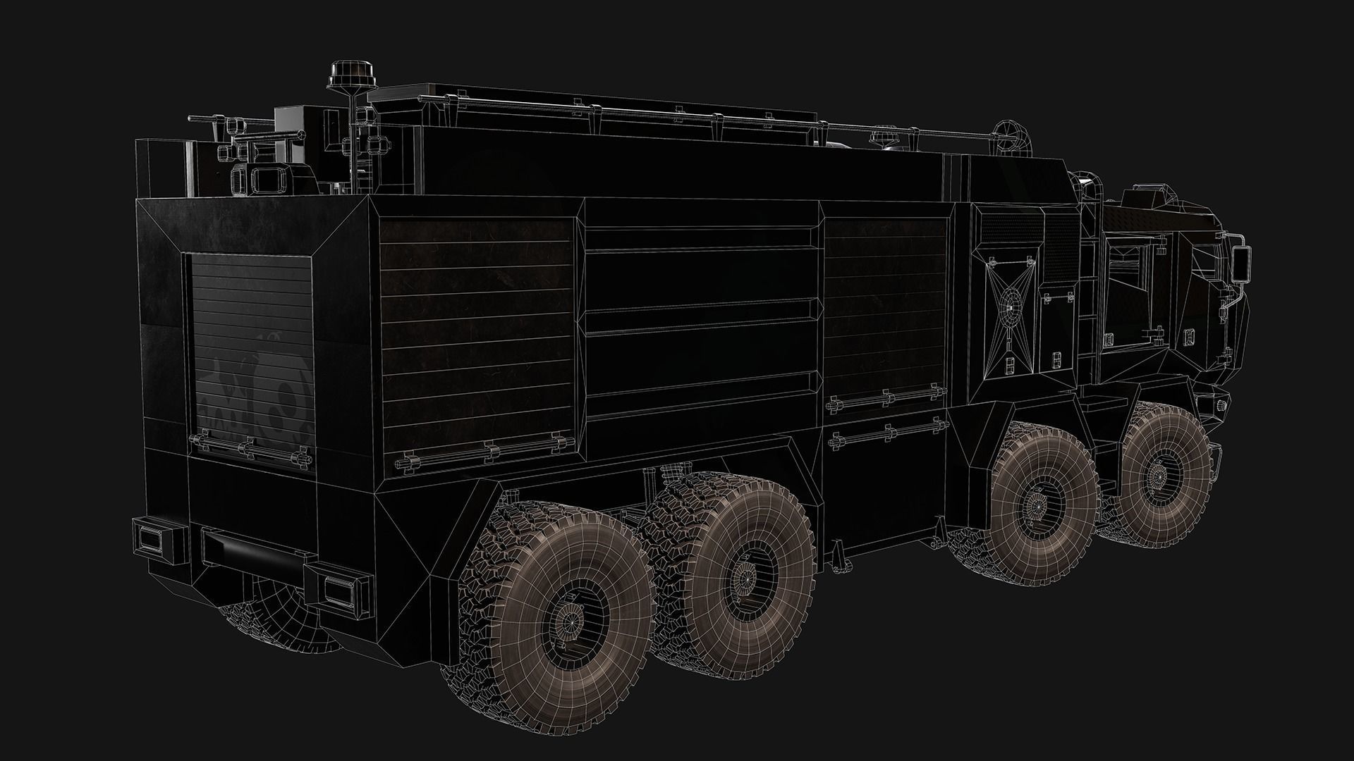 Fire Truck Low-poly 3D model_25