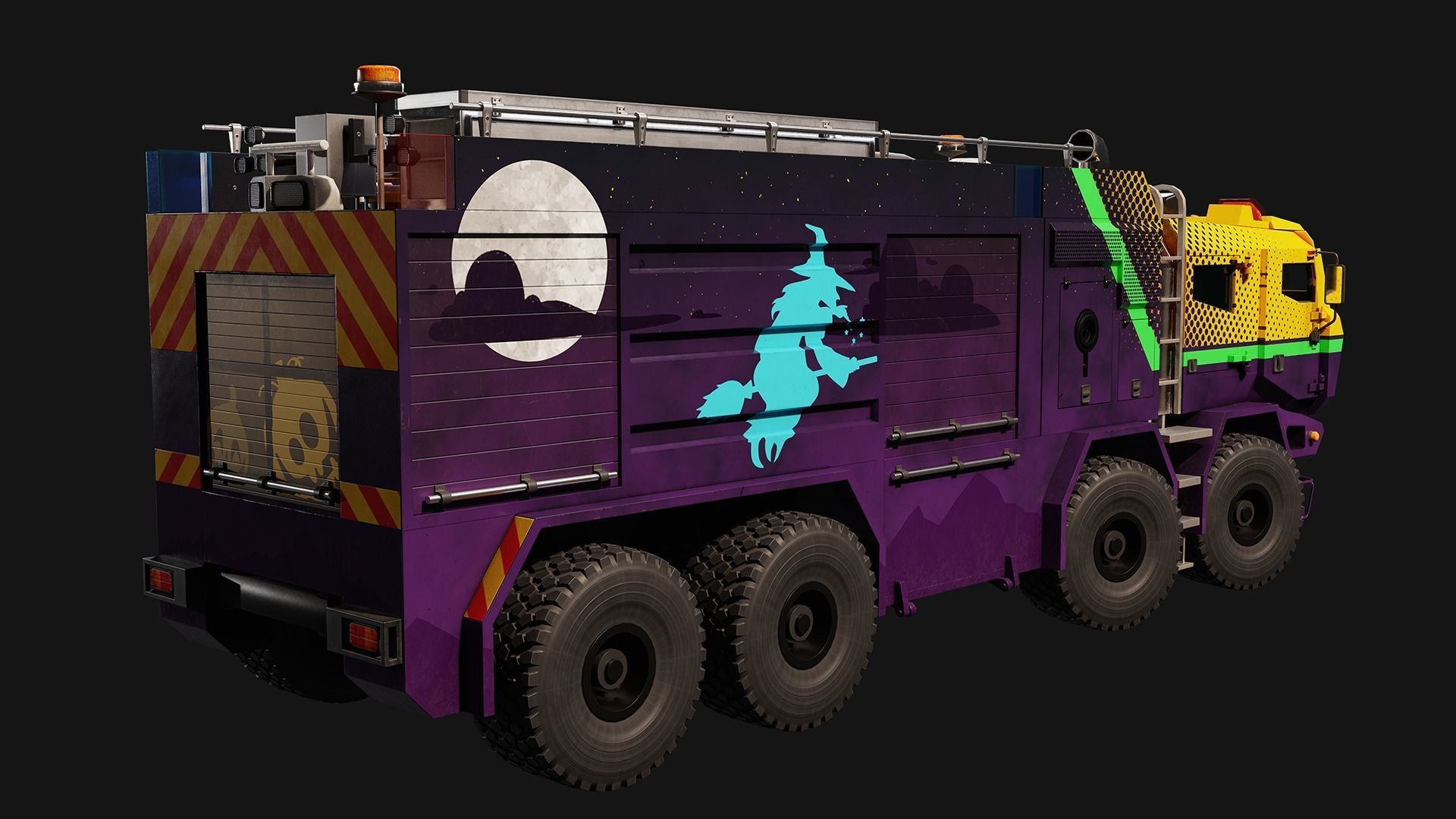 Fire Truck Low-poly 3D model_9