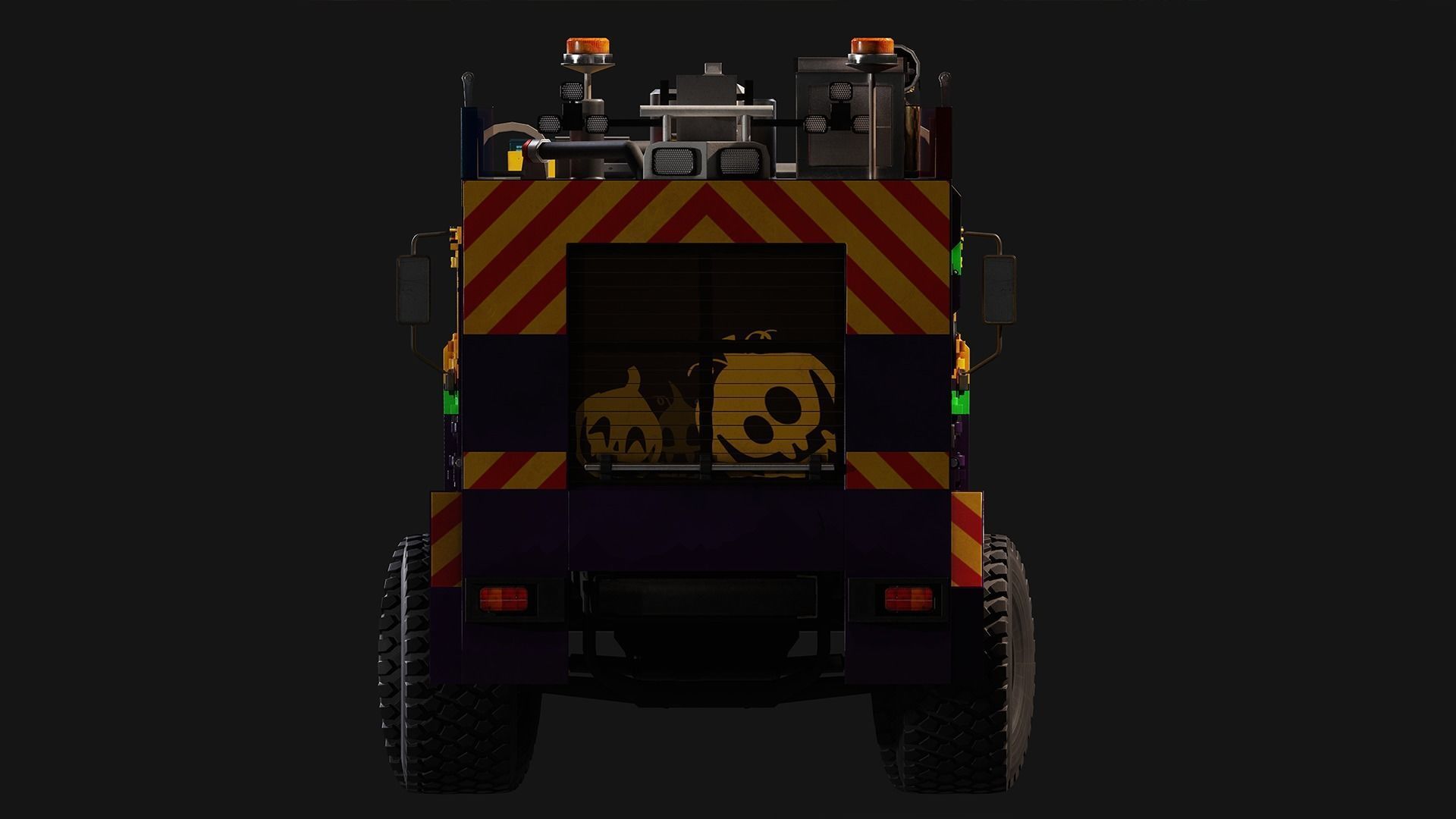 Fire Truck Low-poly 3D model_4