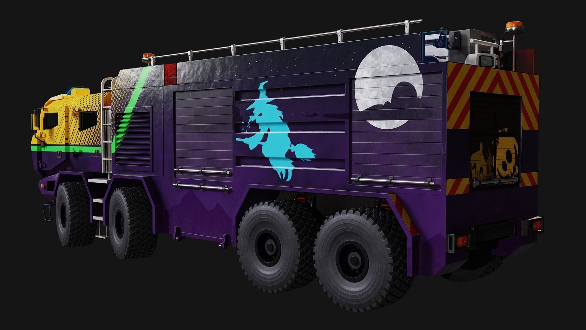 Fire Truck Low-poly 3D model_6